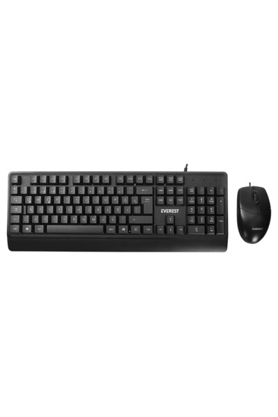 Everest KM-619 Siyah Usb Kablolu Q Standart Klavye + Mouse Set