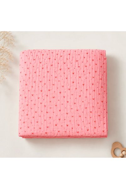 chipiques Double Layer Mini Heart Patterned Quilted Muslin Play Mat