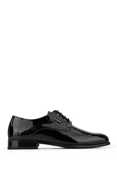 Tamer Tanca Men's Genuine Leather Black Patent Leather Classic Shoes