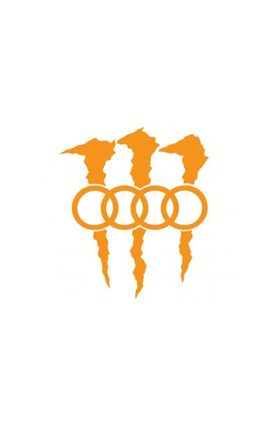 Oracal Autocolant Audi Monstru – Logo Audi cu gheare - 20cm, Portocaliu