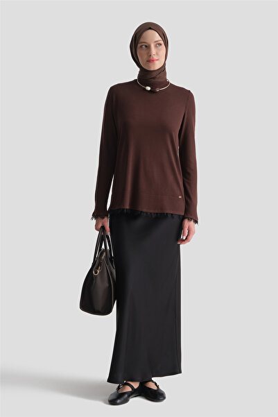 Armine Lace Knitwear Sweater Bitter Brown