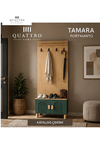 QUATTRO HOME TAMARA VESTİYER PORTMANTO-Genişlik: 80 cm Yükseklik: 208 cm Deri...