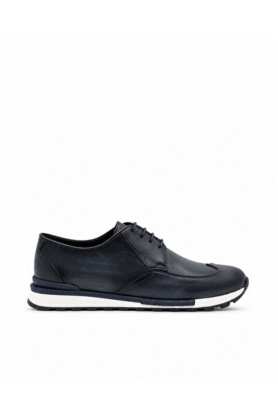 Vario Genuine Leather Men's Shoes – Rubber Sole 6872 Anthracite+Black