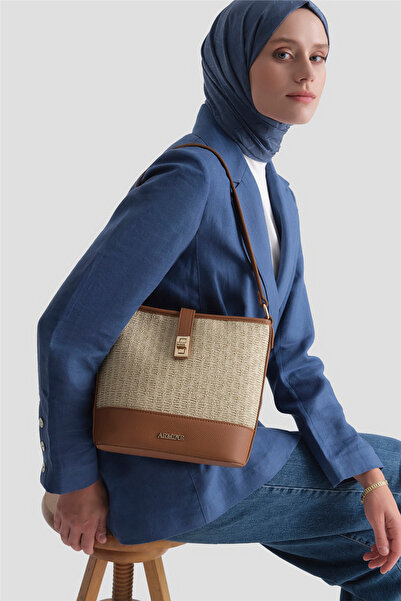 Armine Straw Bag Brown