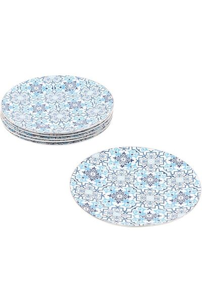 Generic Set Of 6 Porcelain Dinner Plates Round, Flat And Patterned Size 25Cm ...