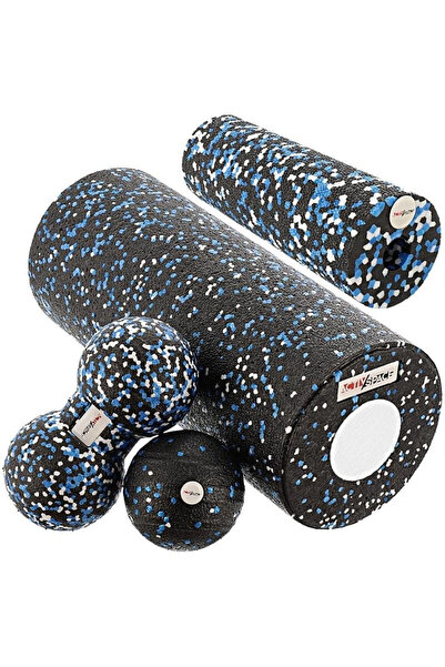 ACTIV SPACE Set de masaj Crossfit 5-în-1, minge de masaj cu role EPP - albastru