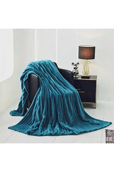 Truva Home Pătură Cocolino Pufoasă Pat Dublu 200x230 cm | Textură Reiată Velv...