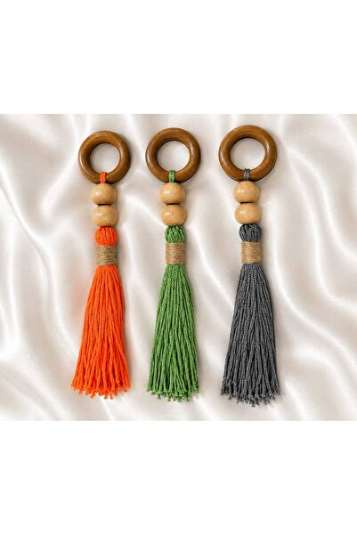 diclecollection 3 bucăți colorate, mărgele din lemn, ornament pentru ușă cu d...