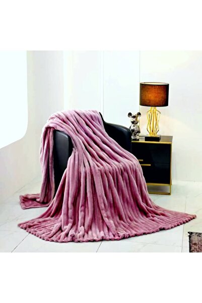 Truva Home Pătură Cocolino Pufoasă Pat Dublu 200x230 cm | Textură Reiată Velv...