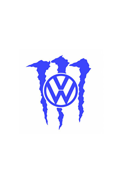 Oracal Αυτοκόλλητο Volkswagen VW Τέρας – Λογότυπο VW με Νύχια – 15 εκ., Μπλε