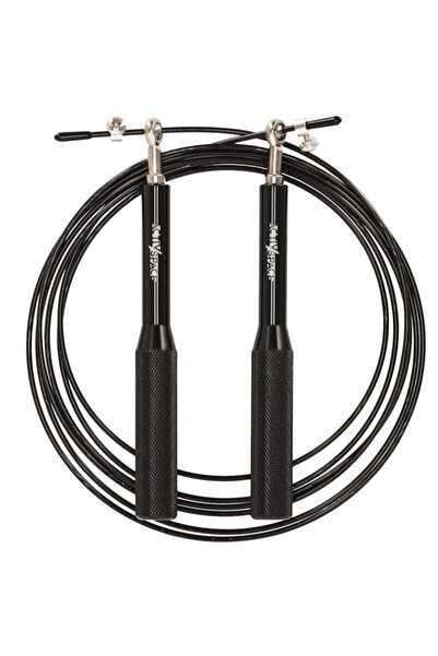ACTIV SPACE Coardă de sărit PRO fitness din aluminiu cu rulmenți - neagră S04
