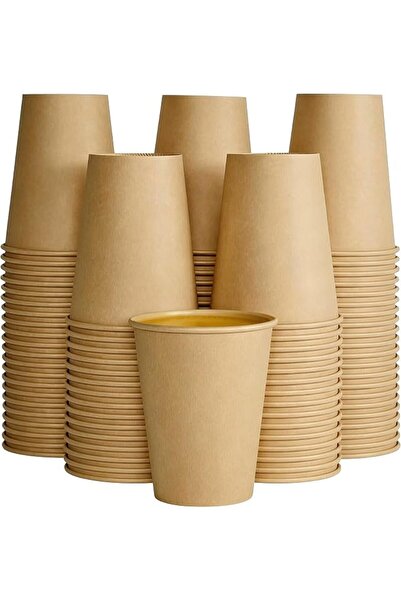 Sweet seven 50-pack 12 oz Kraft Paper Cups - Coffee Cups for Hot/Cold Beverag...