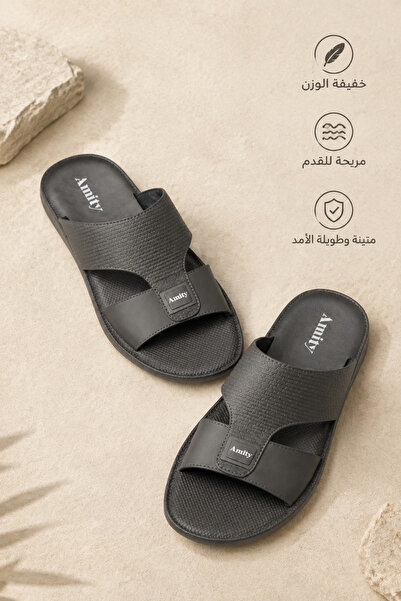 Generic Brand صنادل رجالية مفتوحة من الأمام بتصميم متقاطع مع حلقة للقدم، مصنو...