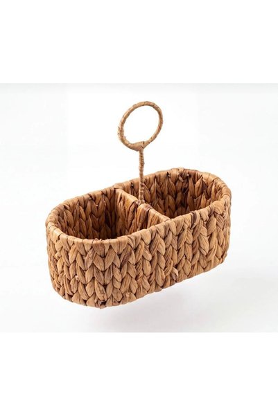 BEYNİS LİFE Ağacın İkinci Yaşamı Woven Tabletop Cutlery Basket - Wicker Napkin Holder and Cutlery Organizer - Serving Presentation Organizer