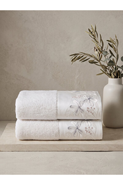 Dantela Moon Set of 2 Embroidered Hand Towels 50X90 cm