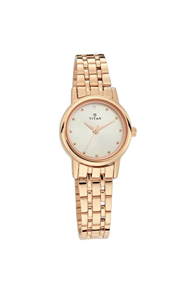 Titan Quartz Analog Silver Dial Stainless Steel Strap Watch for Women