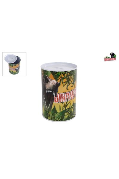 Dino World Μεταλλικός κουμπαράς DinoWorld 570249, με σχέδιο πράσινου δεινοσαύ...