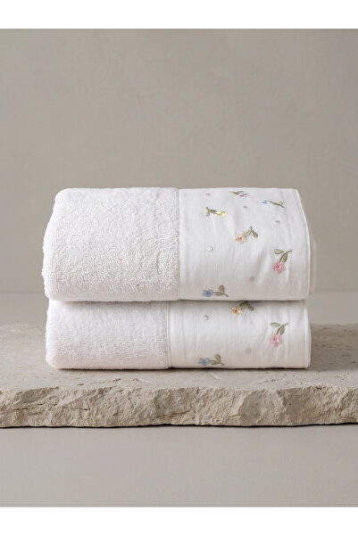 Dantela Serpenti 2-Piece Embroidered Hand Towel Set 50X90 cm