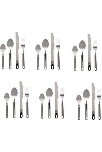 Winsor Stainless Steel Cutlery Set with Stand, 24 Pieces, Silver