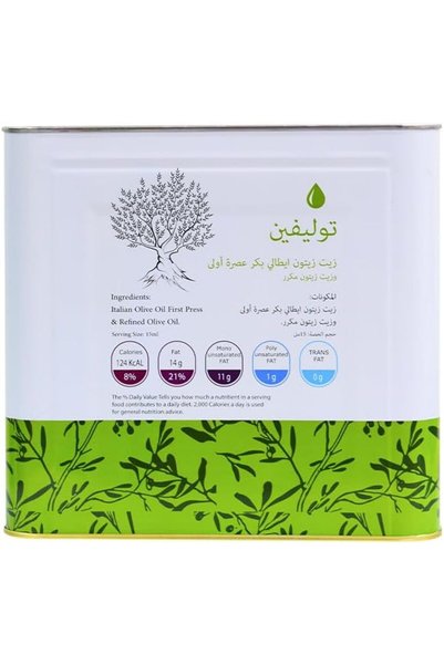 Toliven زيت زيتون إيطالي بكر ممتاز ومكرر 10 لترات