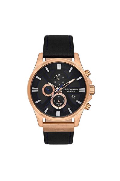 Lee Cooper Ρολόι με μαύρο δερμάτινο λουράκι LCO7425.451