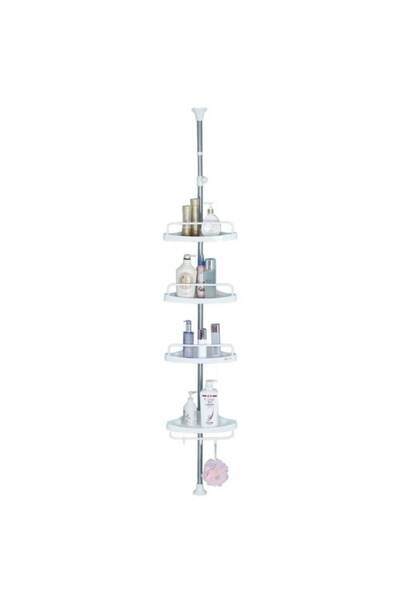 coshop Adjustable corner shelf for bathroom, 4 shelves, towel holder, hooks, ...