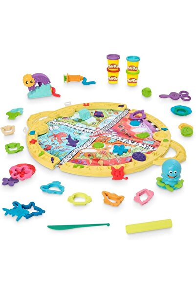 Play Doh Play-Doh Fold & Go Playmat Starter Set with 19 Accessories, Preschoo...