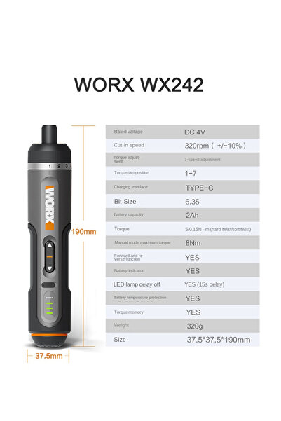 Choice مجموعة مفكات براغي كهربائية صغيرة من Worx WX242، WX241، WX240، مفكات ب...