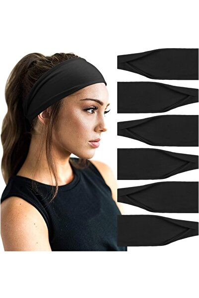 Bukela 6pcs Yoga Sports Headbands for Women Elastic Non-Slip Headbands Workou...