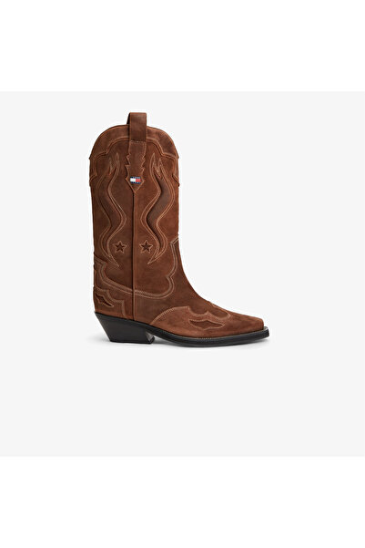 Tommy Hilfiger Archive Cowboy Suede Kadın Kahverengi Bot