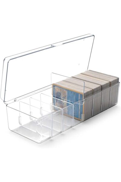 X SPRING Trading Card Storage Box, 26.5x10x7.5cm Large Capacity Plastic Case ...