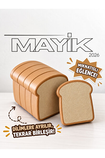 MAYİK2026 Mıknatıslı Ekmek Oyuncağı Dilimlere Ayrılan Birleşen Eğitici Mutfak...