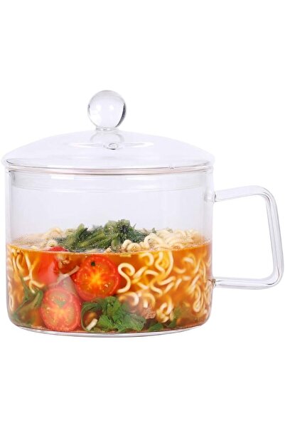 Five Leaves Publications Mini Glass Pasta Bowls with Lid and Handle, 44 FL OZ...