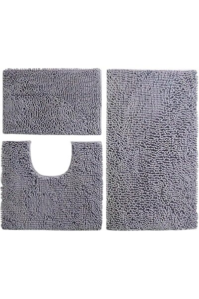 KKAERDIYA 3 Piece Chenille Bathroom Rug Set Super Soft Non Slip Plush Bathroo...