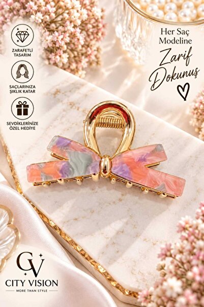 cityvision Ribbon Style Gradient Color Metal Hair Clip - Medium Size 6 cm - S...