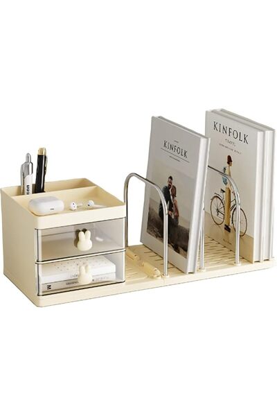 Generic Desktop Organizer with 2 Drawers, 9 Compartments, File Holder and Pen...