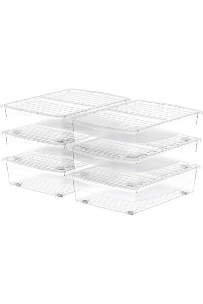 Cosmoplast 45L Clear Plastic Underbed Storage Box with Wheels & Lockable Lid ...
