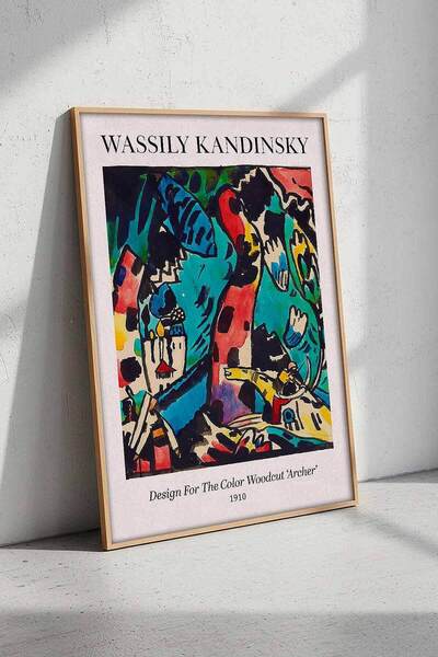 Wassily Kandinsky Archer Soyut Sanat Çerçeveli Tablo Modern Salon Dekorasyonu