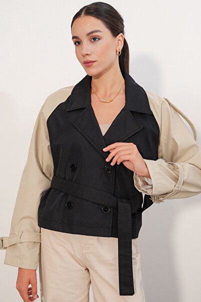 Hiccup Bdart Short Belted Trench Coat