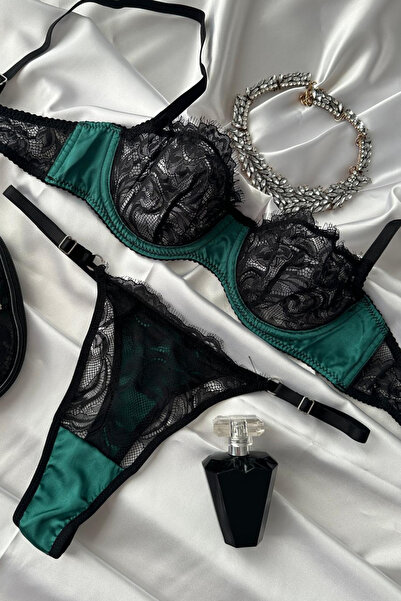Dabtel Detalı Saten Bralet Takım