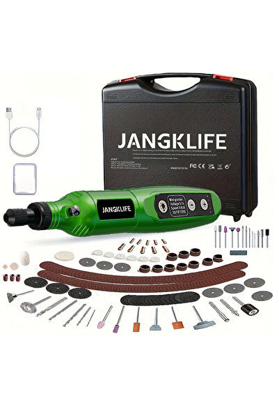 Choice طقم أدوات دوارة لاسلكية من JANGKLIFE، 115 قطعة، أخضر، مع قلم نقش للأعم...