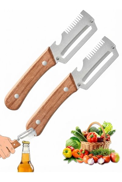 HOME MODE Multifunctional Vegetable Peeler, 3-in-1 Peelers For Kitchen with B...