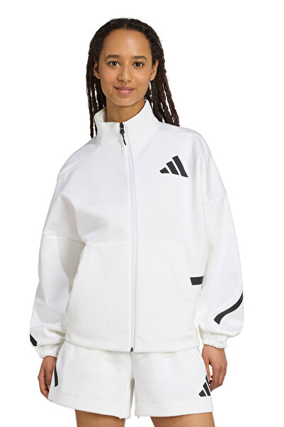 adidas W Z.N.E. TT Beyaz Kadın Fermuarlı Sweatshirt