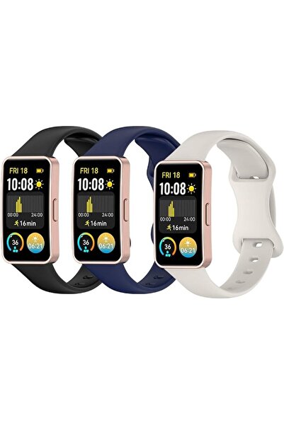 GENERAL 3 Packs Silicone Watch Bands Compatible with Huawei Band 10 9 8 - Sma...
