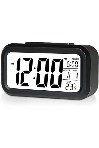 GENERAL ساعة منبه رقمية من تول هاوس، شاشة LCD مع التاريخ ودرجة الحرارة، نموذج...