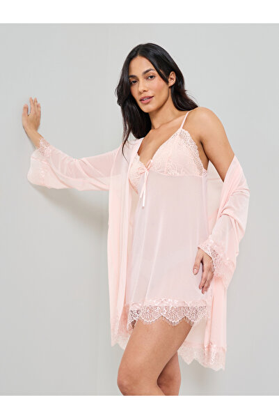 Take Two By Styli Light Pink Lace Babydoll