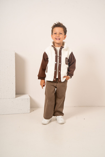 JNF kids Baby Boy & Child Plush Jacket & Pants 3-Piece Set