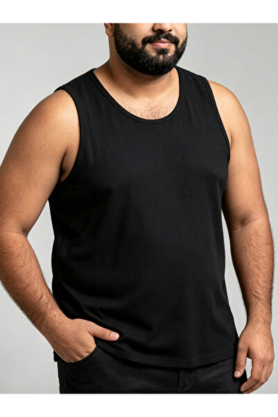 Take Two By Styli Plus Size Black Crew Neck Tank Top