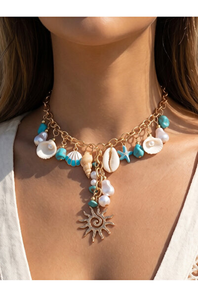 Take Two By Styli Seashell And Sun Charm Y-Necklace