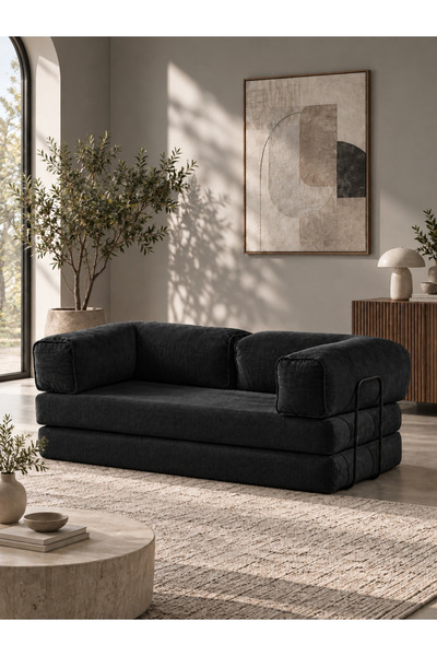 Genel Markalar Bellavium Home Modüler Yataklı Koltuk – Fitilli Kadife, Modern...